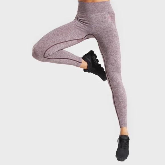 GYMSHARK High Waisted Flex Leggings in Berry Rose - Picture 3 of 13